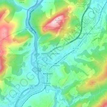 Buruntza Auzoa地形图、海拔、地势