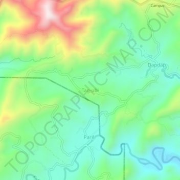 Tag-ubi地形图、海拔、地势