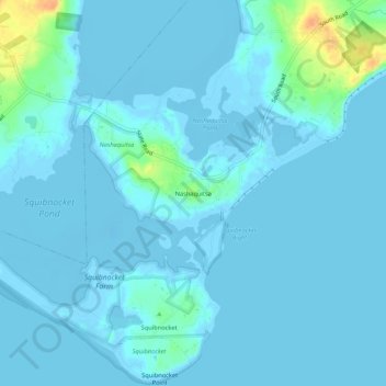 Nashaquitsa地形图、海拔、地势