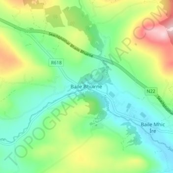 Ballyvourney地形图、海拔、地势