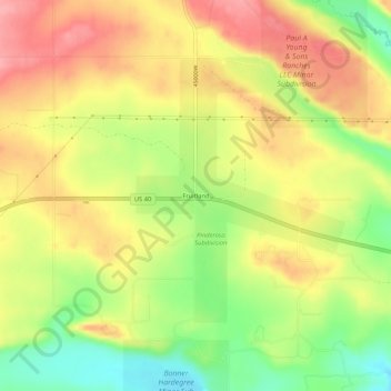 Fruitland地形图、海拔、地势