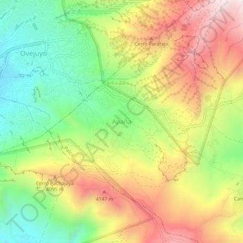Apaña地形图、海拔、地势
