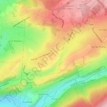 Terres-Fassin地形图、海拔、地势