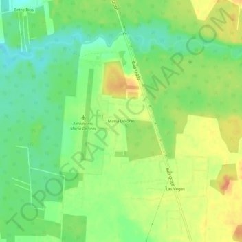 María Dolores地形图、海拔、地势