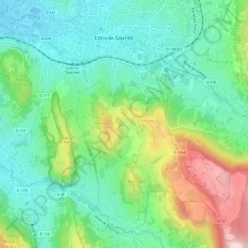 Sous Fournette地形图、海拔、地势