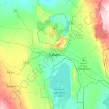 Nakuru地形图、海拔、地势