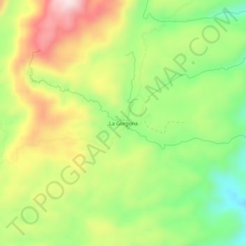 La Gorgona地形图、海拔、地势