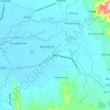 Laur地形图、海拔、地势
