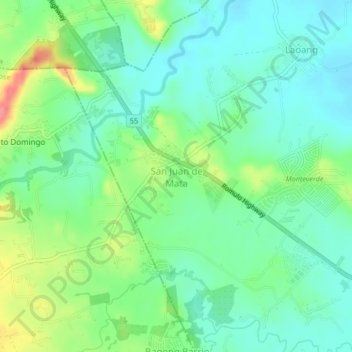 San Juan de Mata地形图、海拔、地势