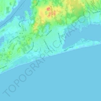 Misquamicut地形图、海拔、地势