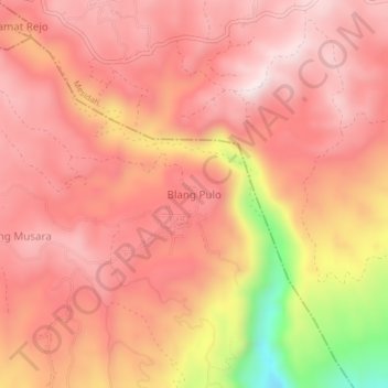 Blang Pulo地形图、海拔、地势
