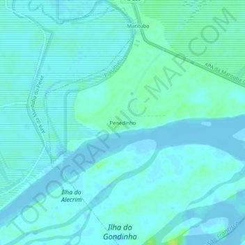 Penedinho地形图、海拔、地势