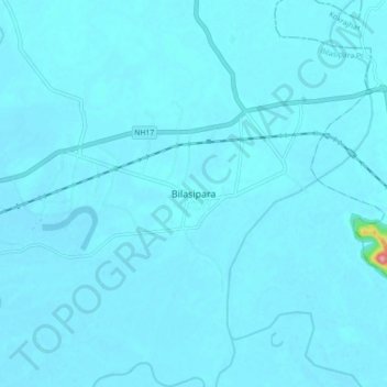 Bilasipara地形图、海拔、地势