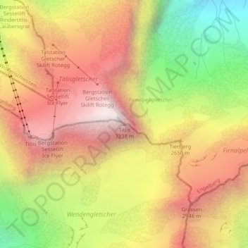 Titlis地形图、海拔、地势