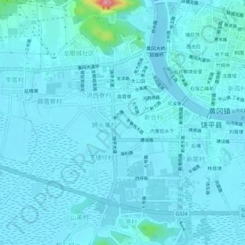 大寮地形图、海拔、地势