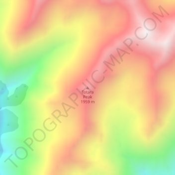 Totara Peak地形图、海拔、地势
