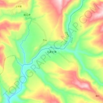 马渡关镇地形图、海拔、地势