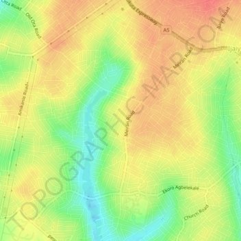 Akitan地形图、海拔、地势
