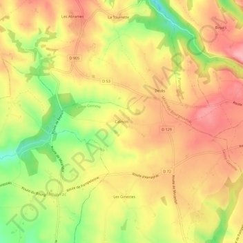 Calmon地形图、海拔、地势