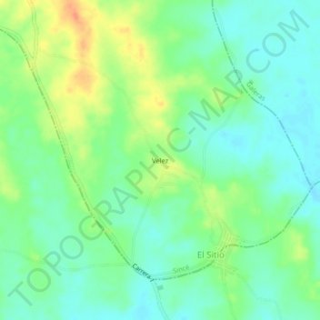 Velez地形图、海拔、地势