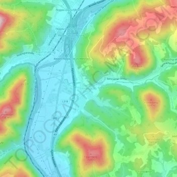 Friesach地形图、海拔、地势