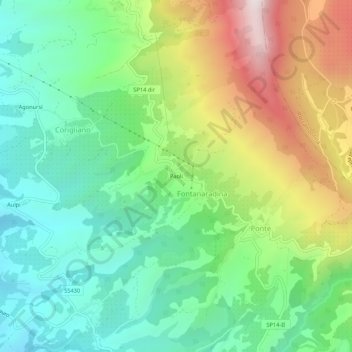 Paoli地形图、海拔、地势