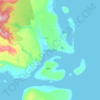 Luganville地形图、海拔、地势