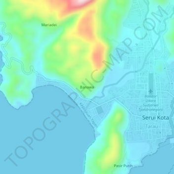 Banawa地形图、海拔、地势