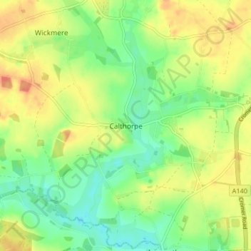 Calthorpe地形图、海拔、地势