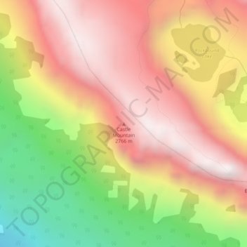 Castle Mountain地形图、海拔、地势