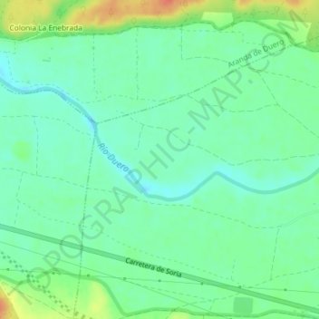 Vegaduero地形图、海拔、地势