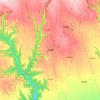 注泔镇地形图、海拔、地势