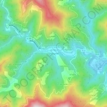 La Reynaldière地形图、海拔、地势