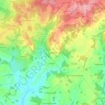 Leyrahout地形图、海拔、地势