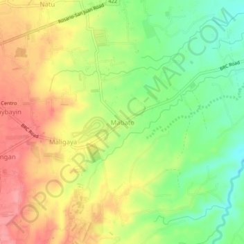 Mabato地形图、海拔、地势
