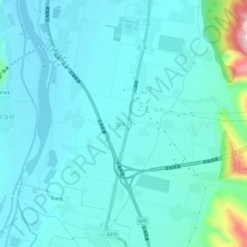 旭东村地形图、海拔、地势