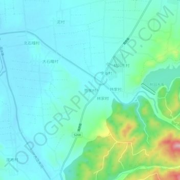 贾家村地形图、海拔、地势