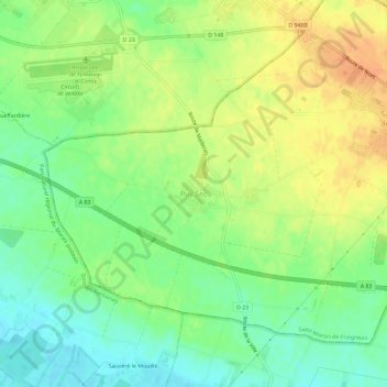 Puy Sec地形图、海拔、地势