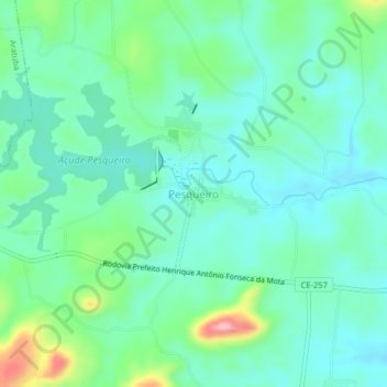 Pesqueiro地形图、海拔、地势