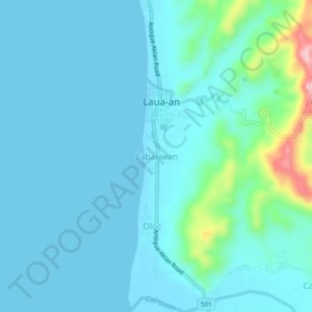 Cabariwan地形图、海拔、地势