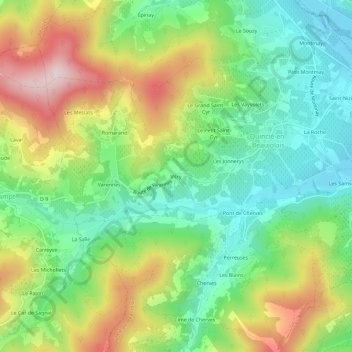 Vitry地形图、海拔、地势