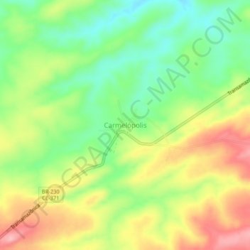 Carmelópolis地形图、海拔、地势