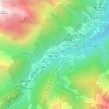 Le Chef-lieu地形图、海拔、地势