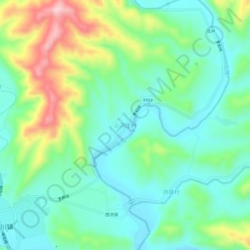 沁河庄村地形图、海拔、地势