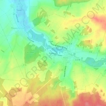 Richebourg地形图、海拔、地势