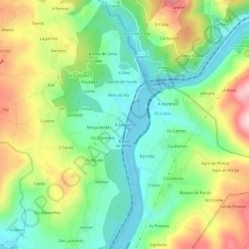 A Estación地形图、海拔、地势