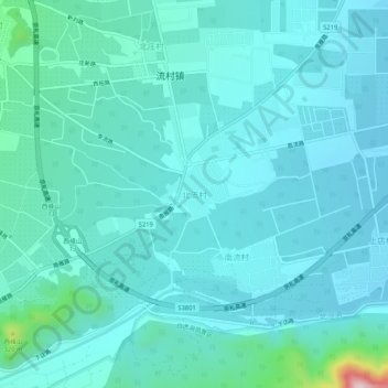 北流村地形图、海拔、地势