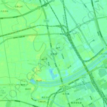 双街镇地形图、海拔、地势