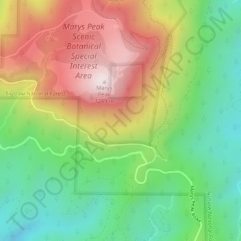 Coast Range地形图、海拔、地势