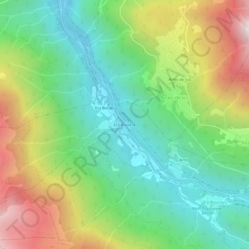 Era Bordeta地形图、海拔、地势